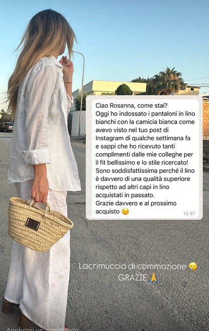 Pantalone Matilde in lino - cioccolato