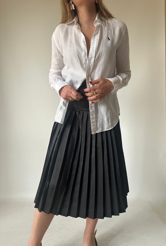 RALPH LAUREN linen white petite shirt