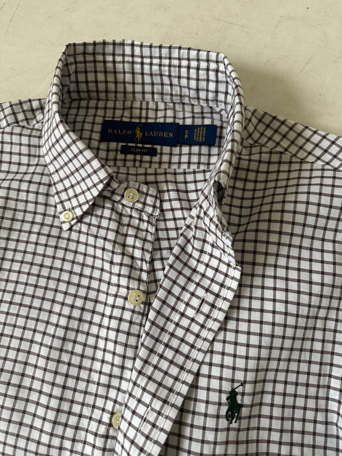 RALPH LAUREN brown vichy shirt