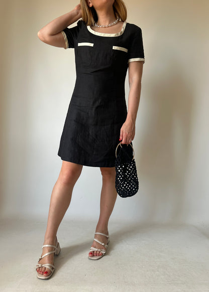Chanel inspired 100% linen dress