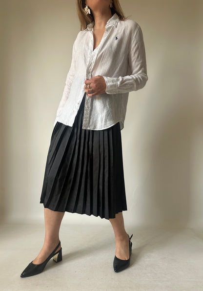 RALPH LAUREN linen white petite shirt