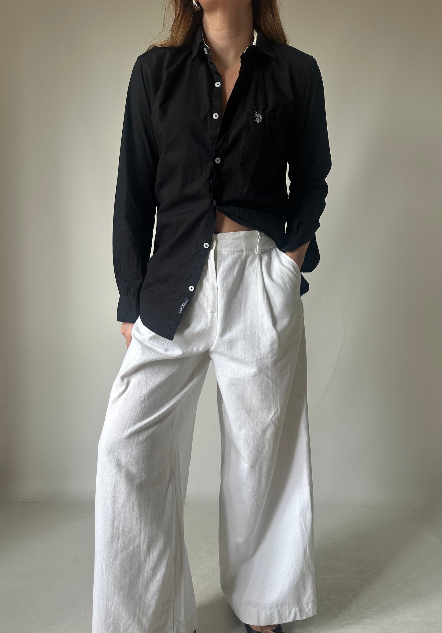 US POLO Assn black petite shirt