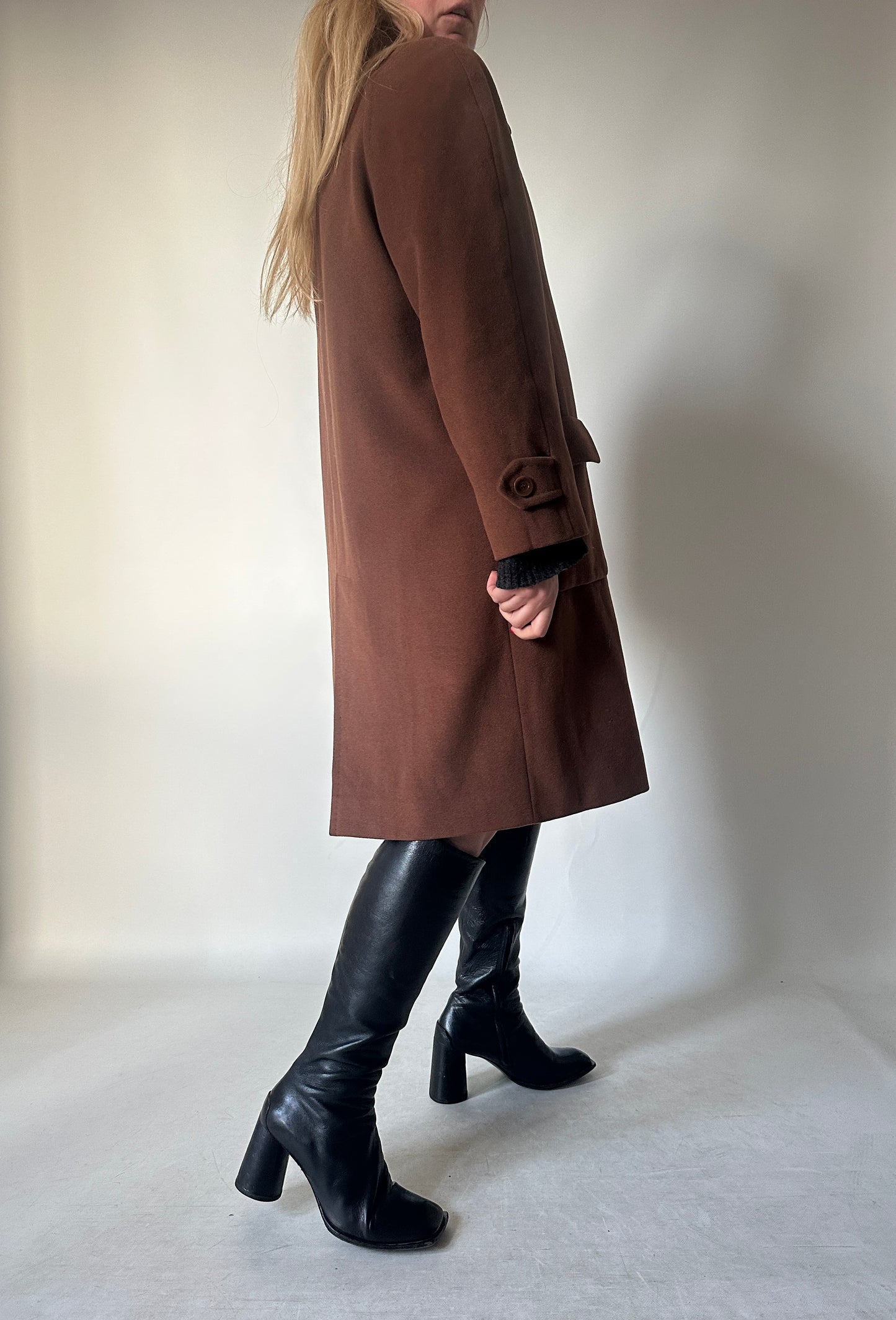 Chocolate wool and angora coat