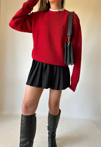 RALPH LAUREN red cotton sweater
