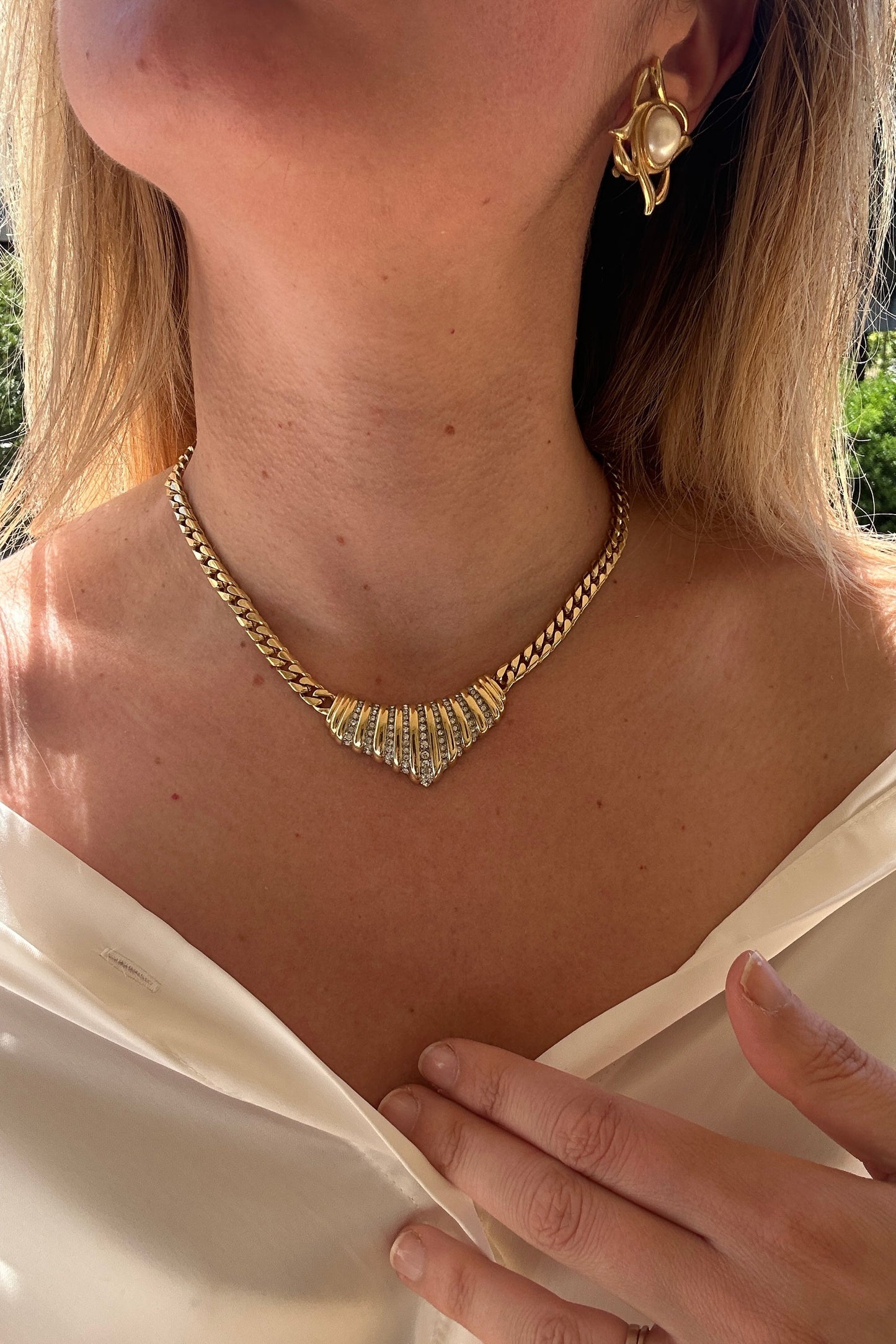 Collier croissant con zirconi