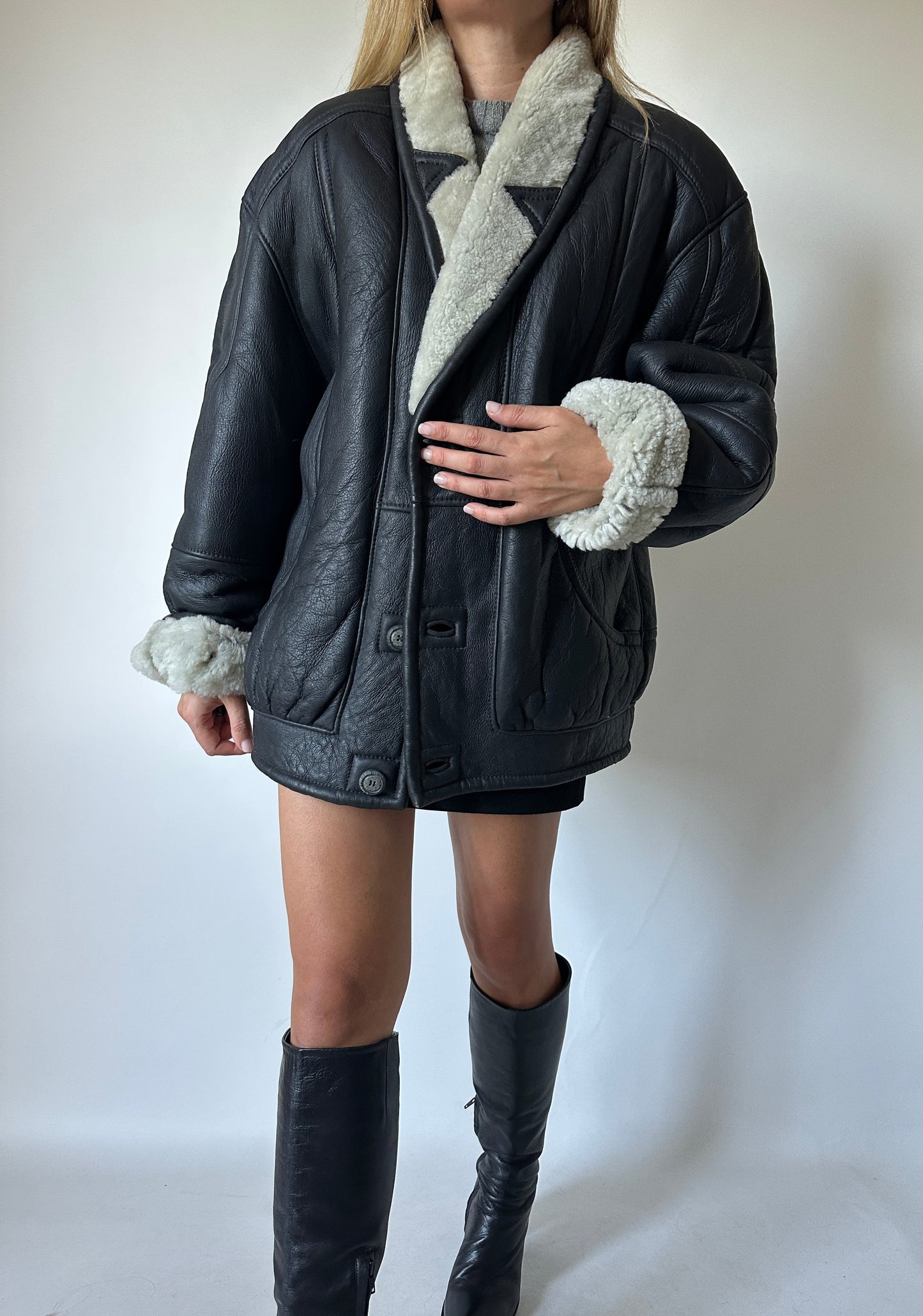 Unique black Shearling