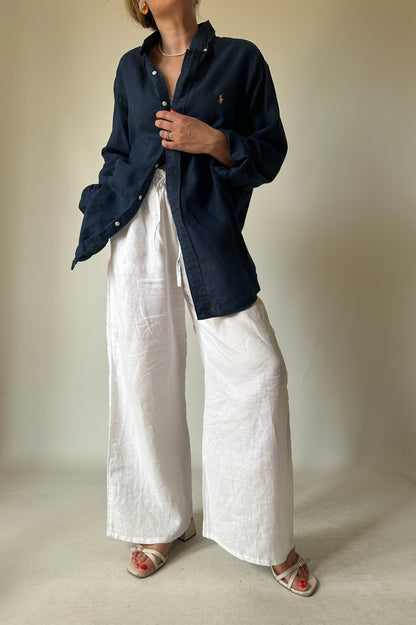 RALPH LAUREN navy linen shirt