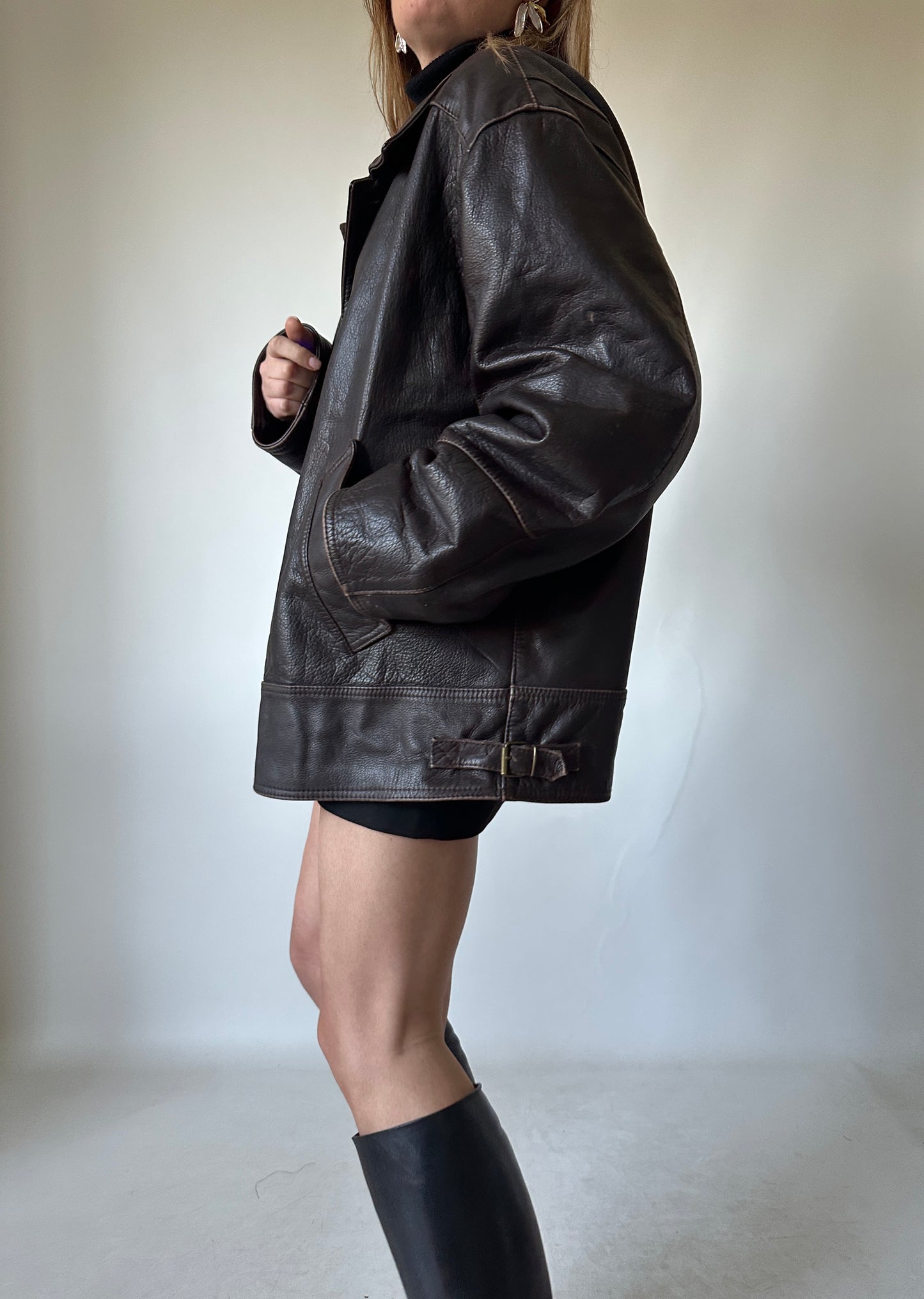 Dark chocolate leather jacket