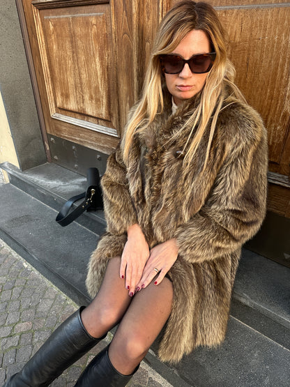 Silver real fox fur