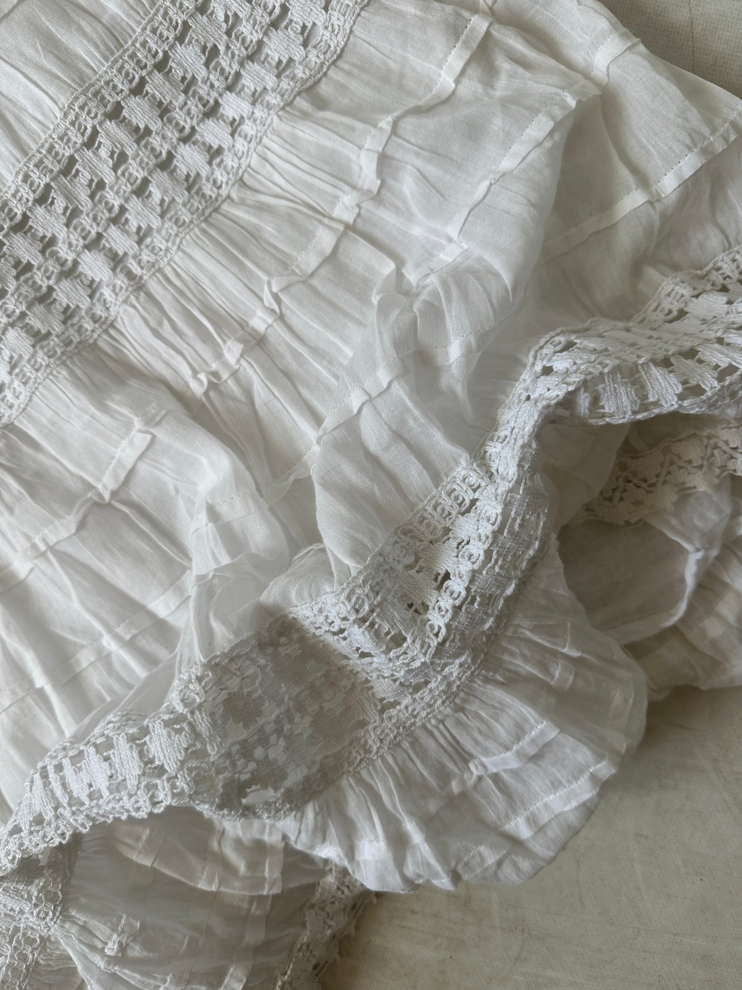 Unique embroidered white skirt