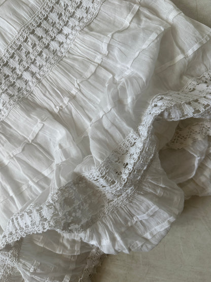 Unique embroidered white skirt