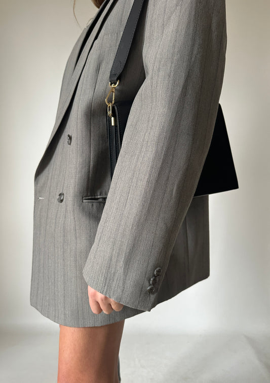 Oversize double-breast grey blazer