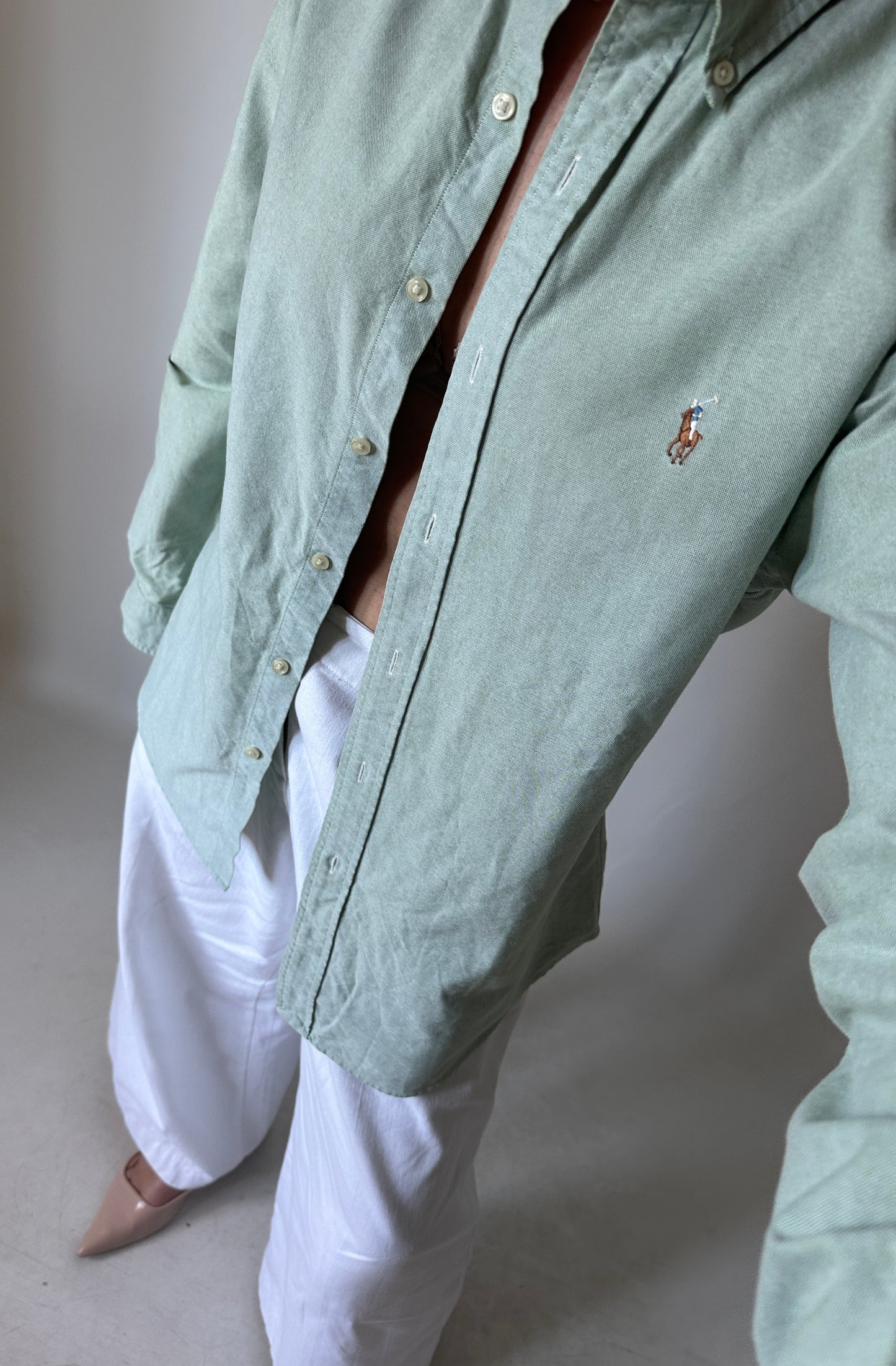 RALPH LAUREN salvia petite shirt