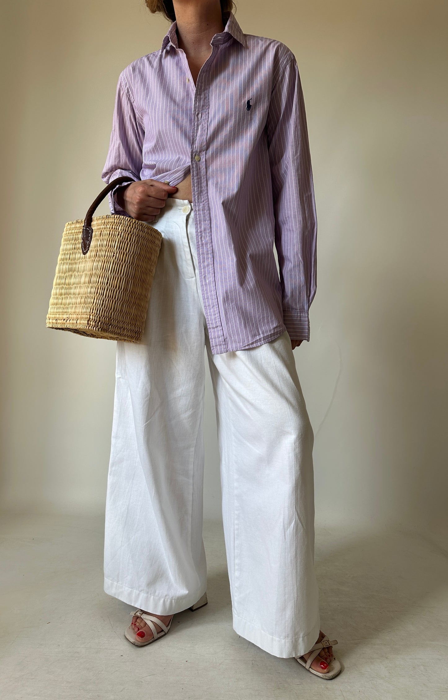RALPH LAUREN pink striped shirt
