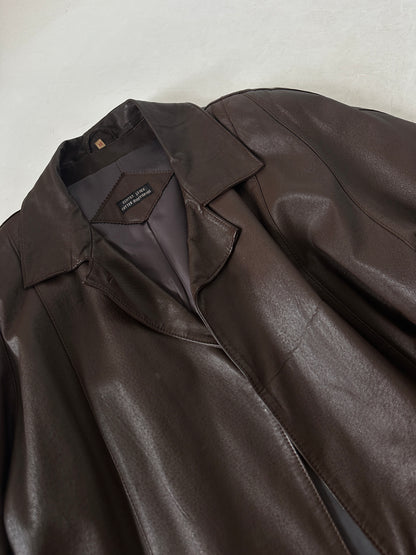 Dark chocolate real leather jacket