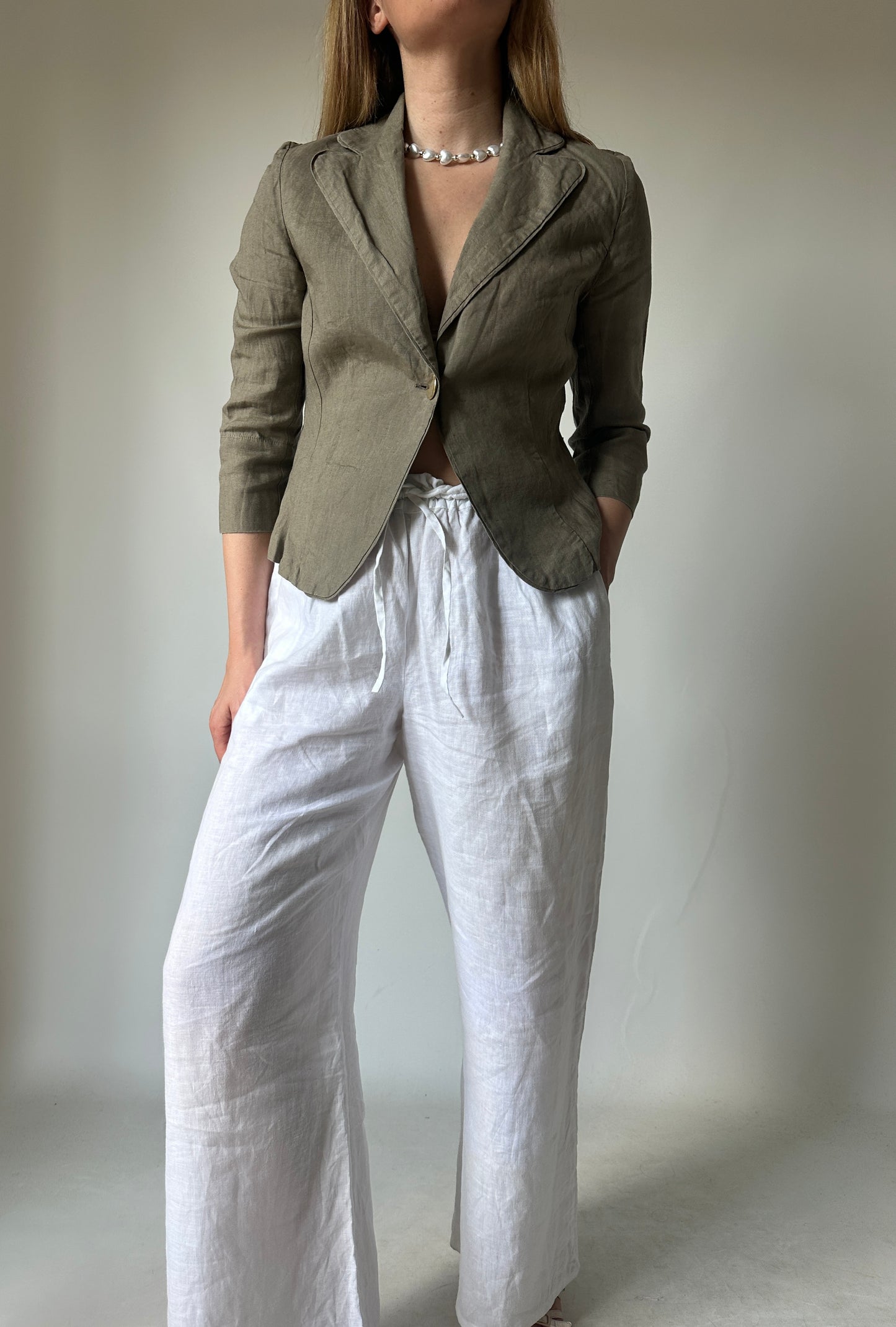 Blazer slim in puro lino