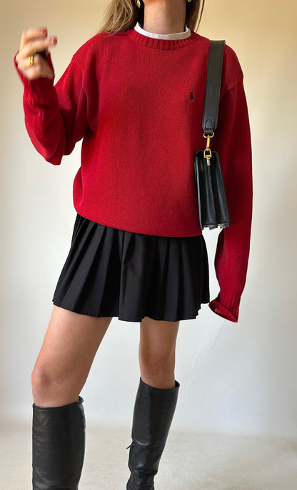 RALPH LAUREN red cotton sweater