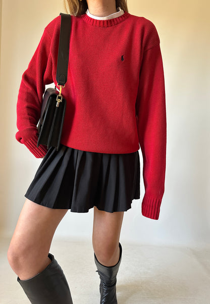 RALPH LAUREN red cotton sweater