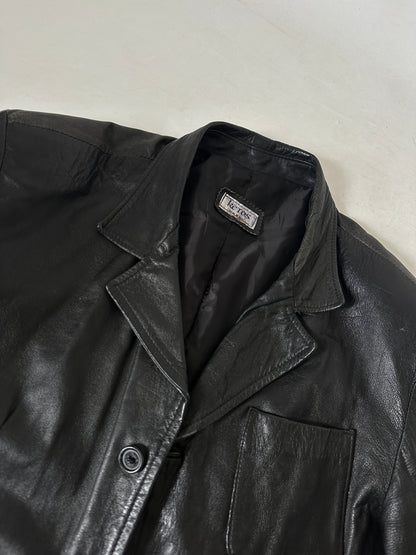 Minimal spring leather jacket
