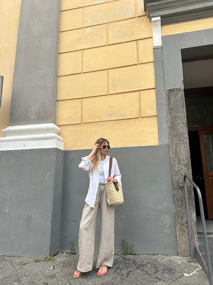 Pantalone Matilde in lino - sabbia