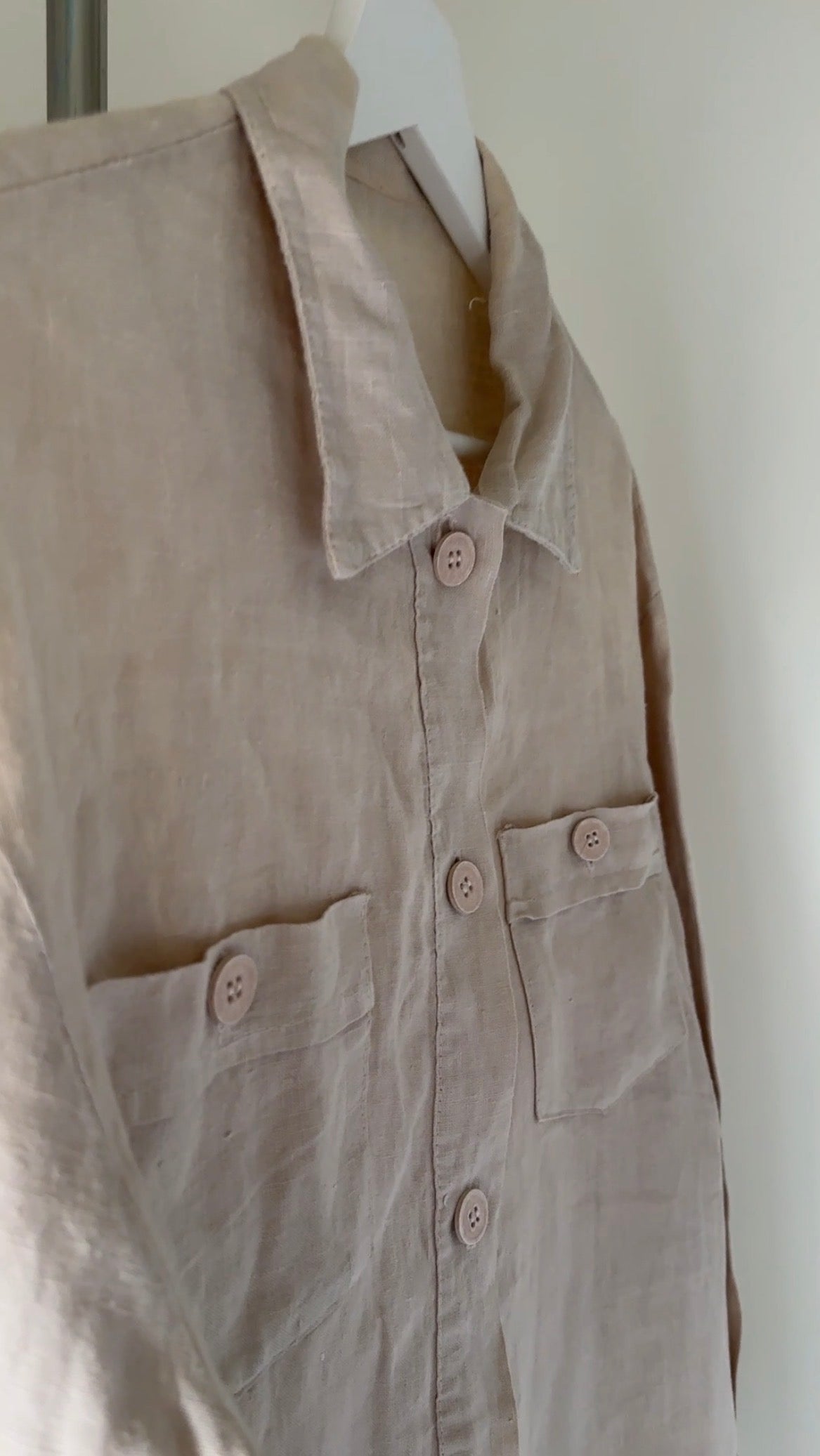 Pure 100% linen sahariana shirt