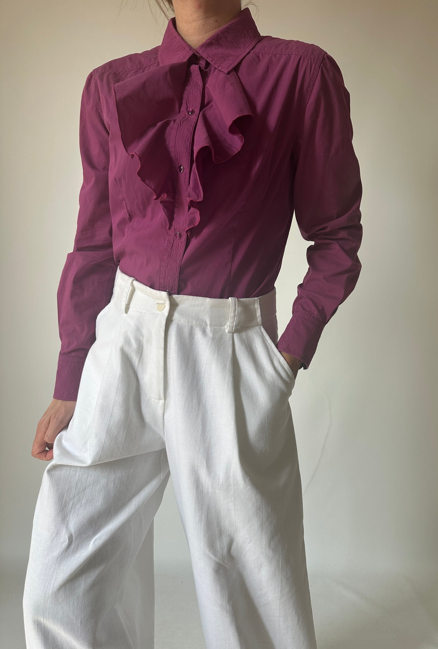 LUISA SPAGNOLI purple voilant shirt