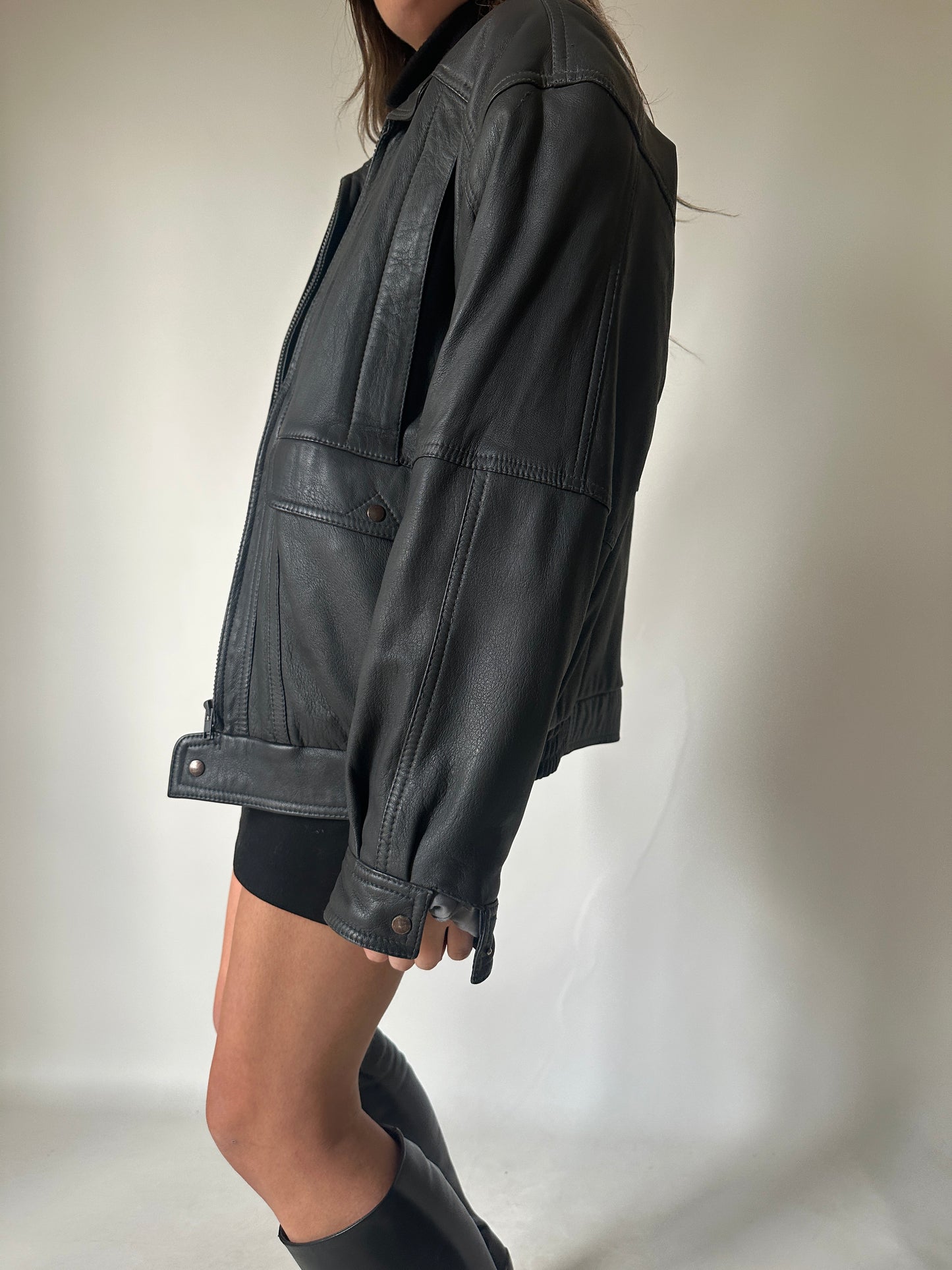 Bomber in pelle imbottito