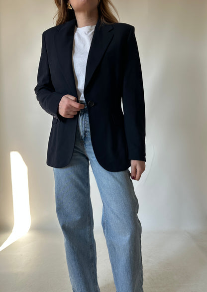 Pure wool slim black blazer
