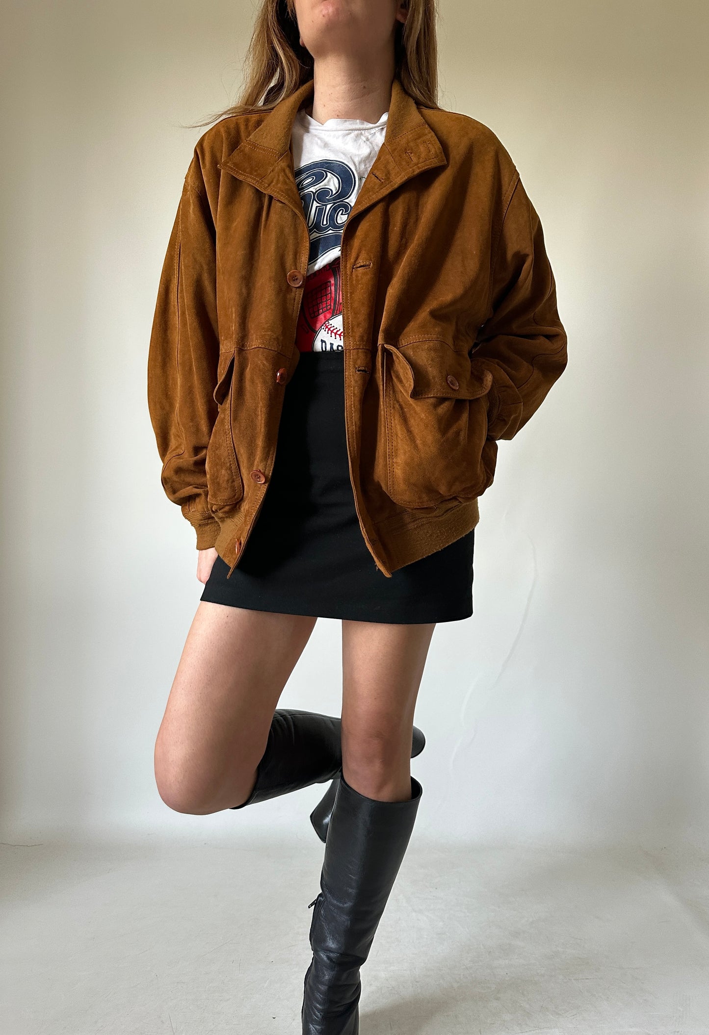 Passpartour suede bomber
