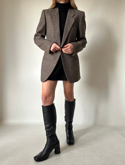 Pied de poule wool slim blazer