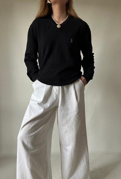 RALPH LAUREN black cotton sweater