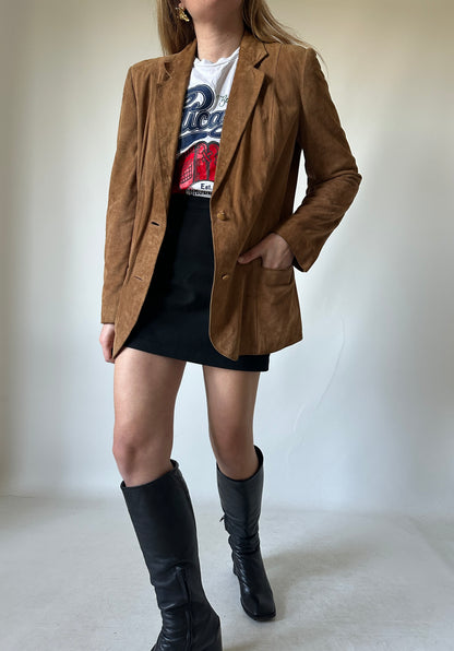 Petite suede blazer