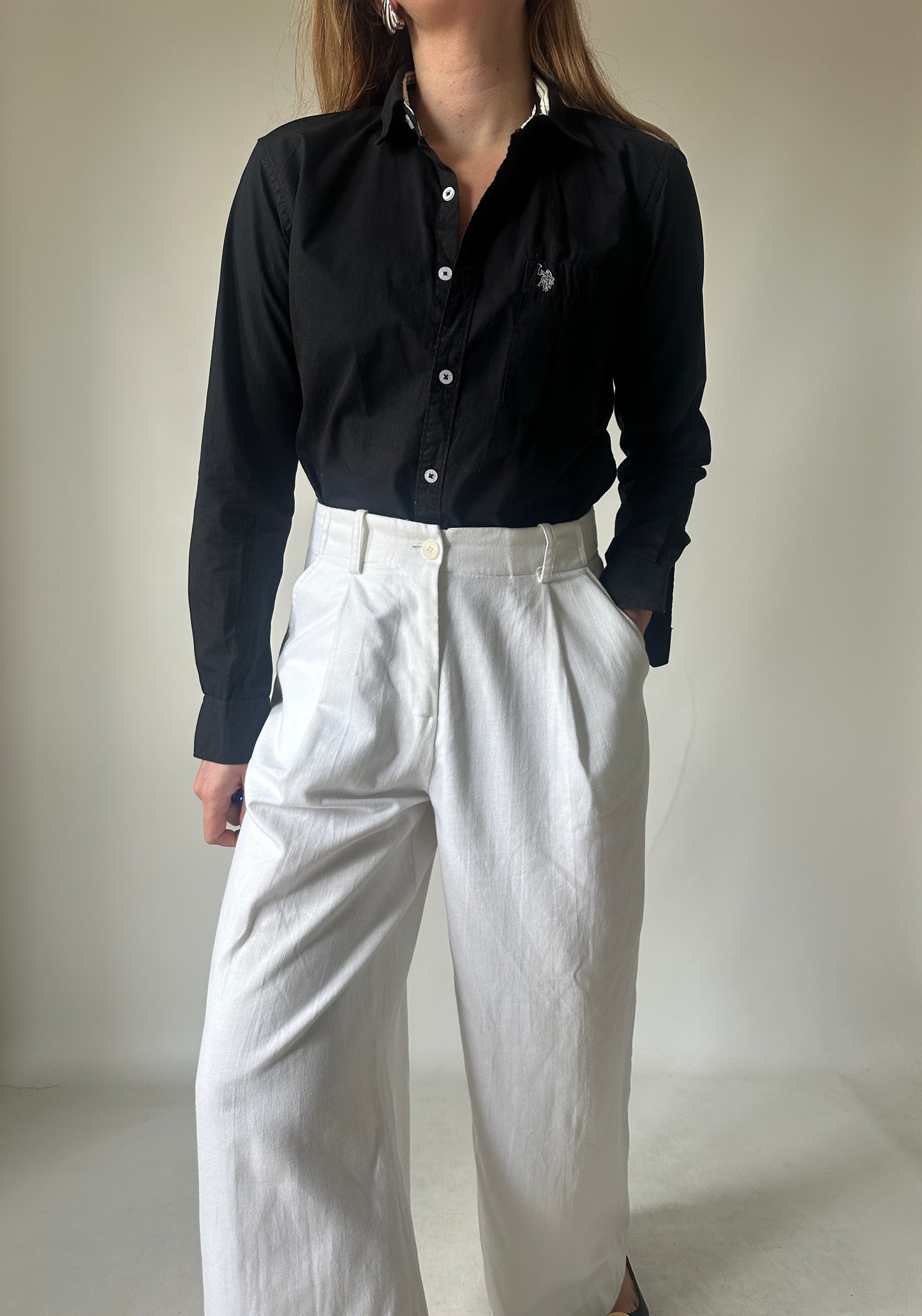 US POLO Assn black petite shirt