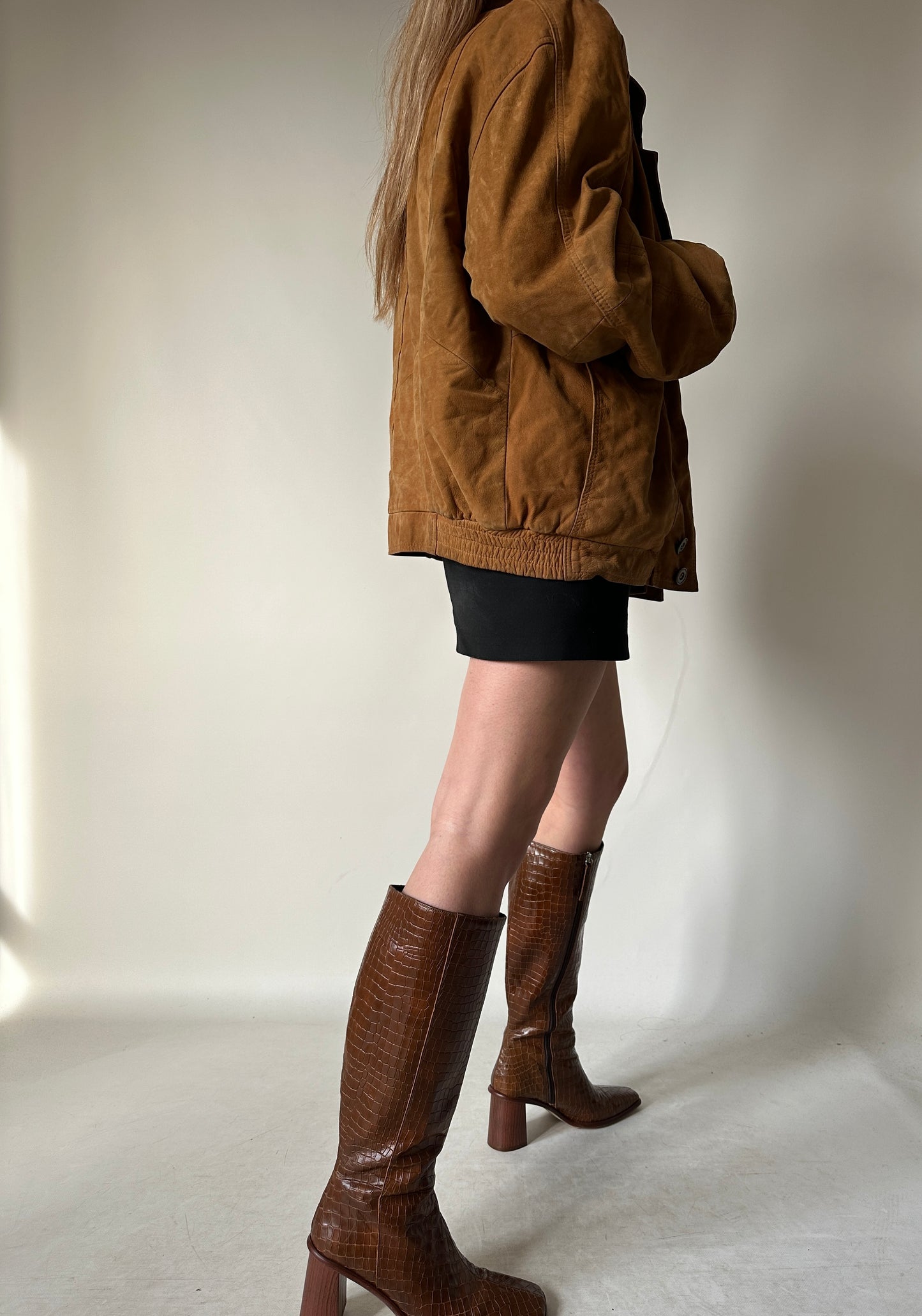 Bomber in camoscio imbottito