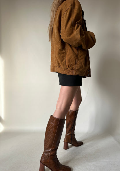 Bomber in camoscio imbottito