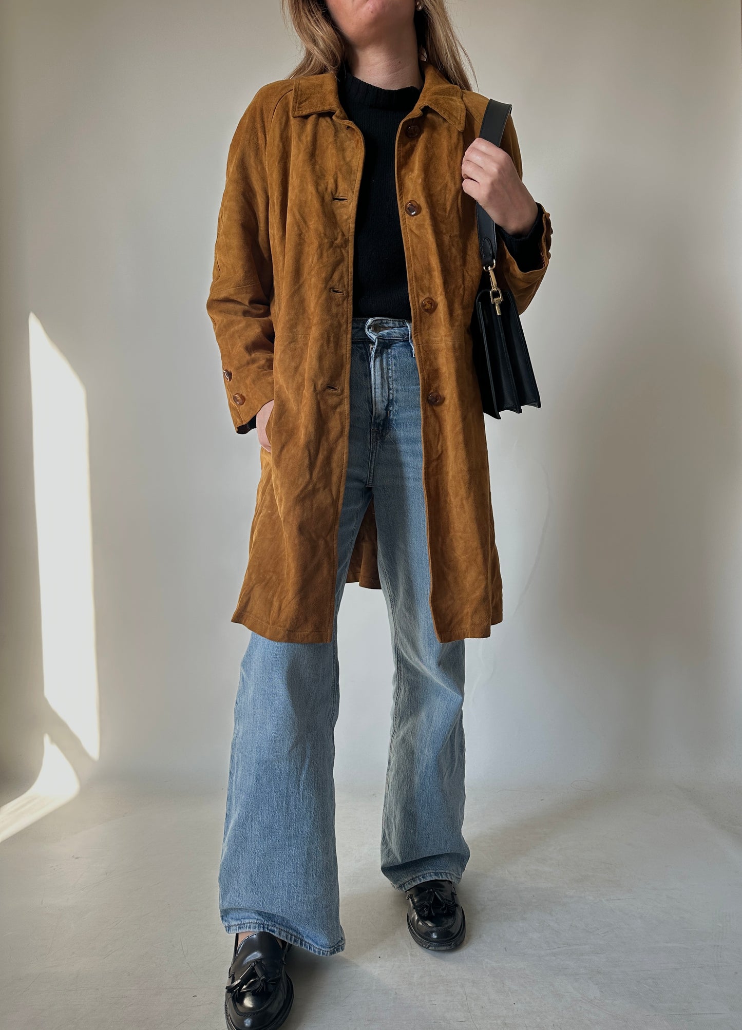 Long suede petite jacket