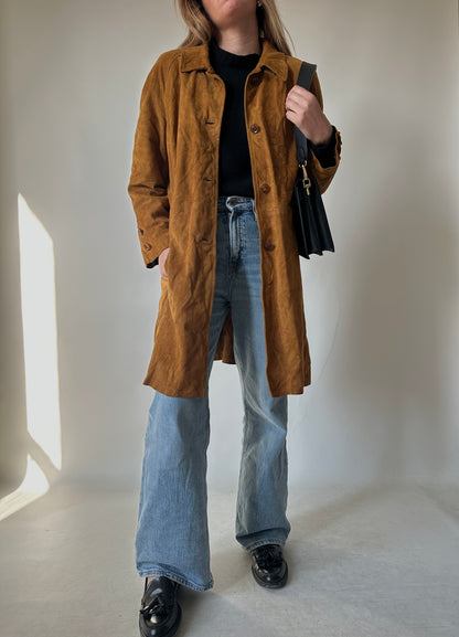 Long suede petite jacket