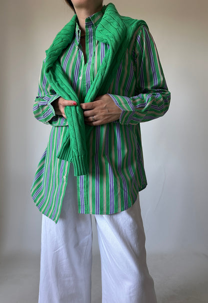 RALPH LAUREN striped green shirt
