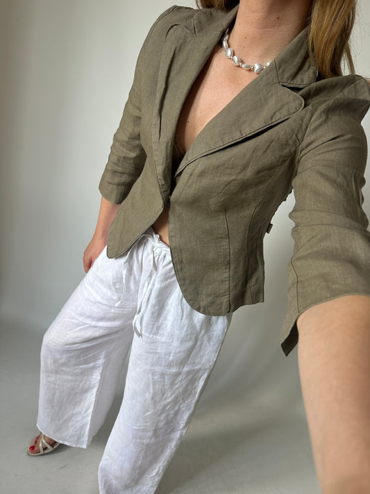Blazer slim in puro lino