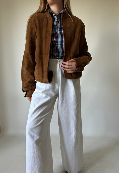 Iconic suede brown bomber