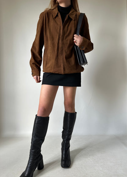 Dreamy suede brown bomber