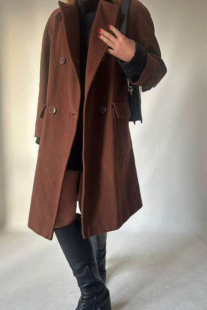 Chocolate wool and angora coat
