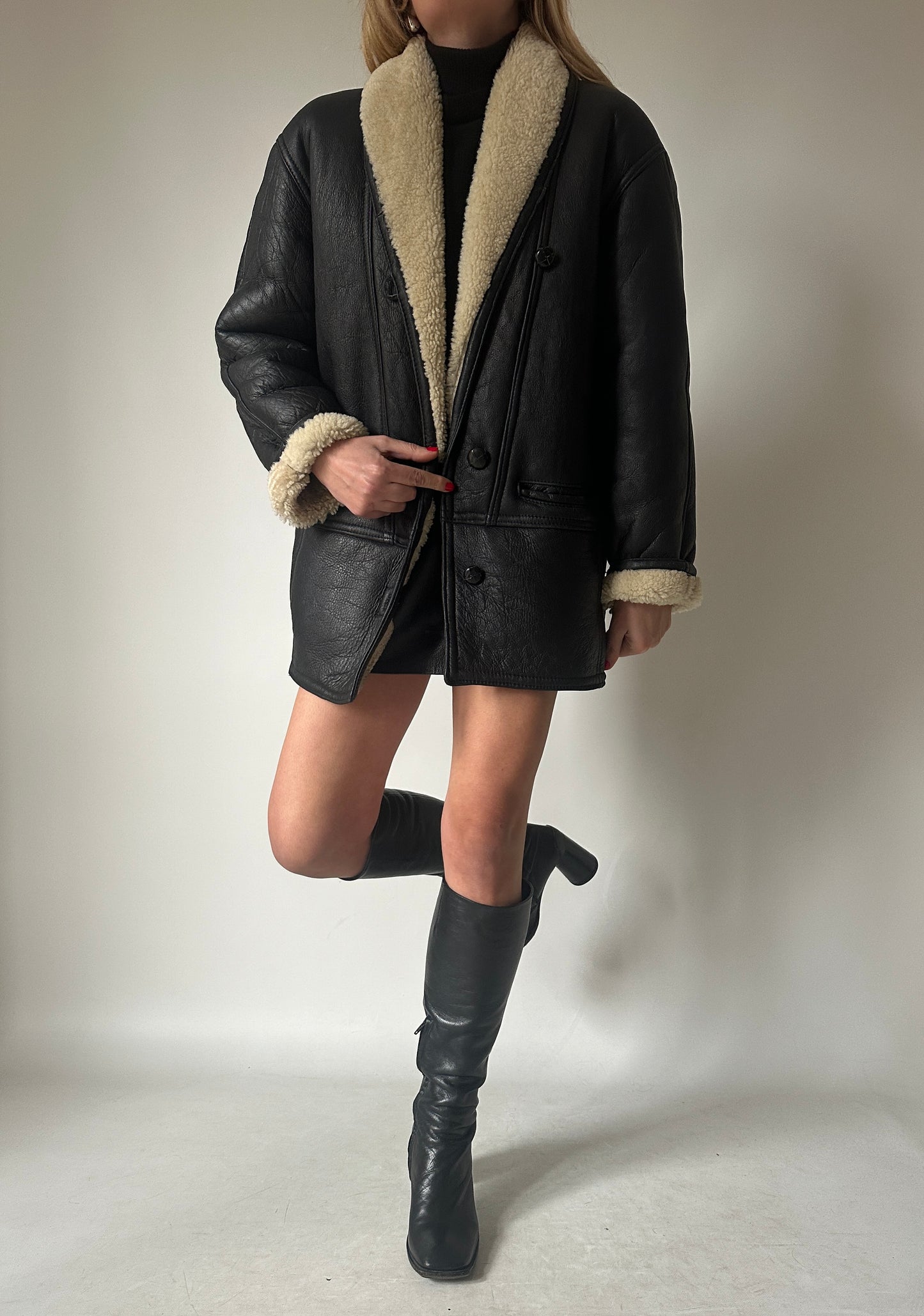 Dreamy black petite Shearling