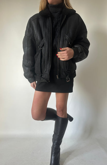 Perfect black petite Shearling
