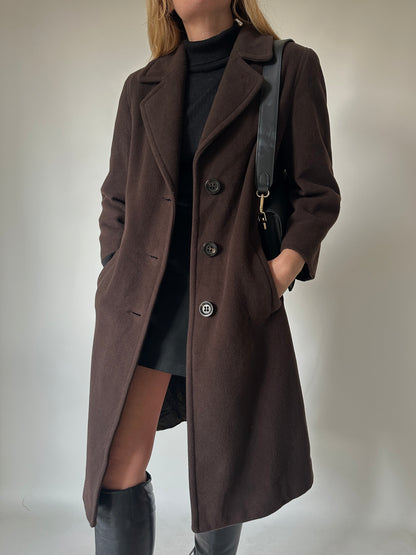 Cachemire and wool chocolate coat