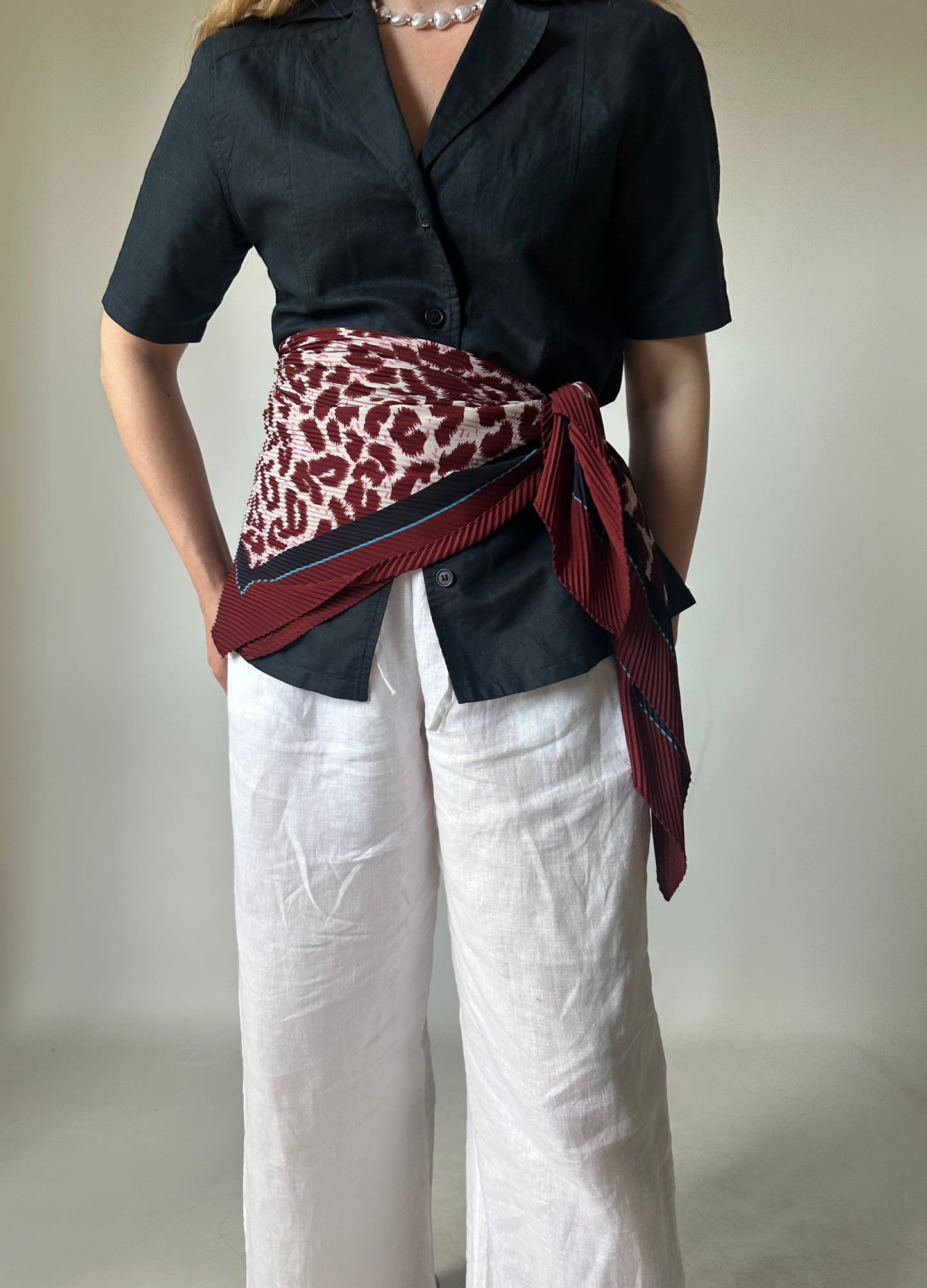 BASILE burgundy maxi scarf