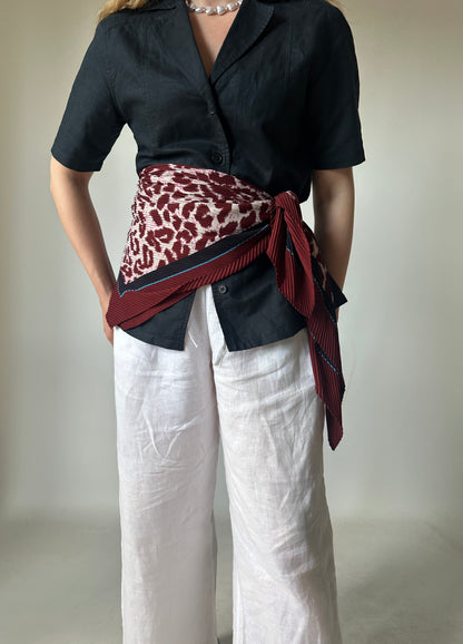 BASILE burgundy maxi scarf