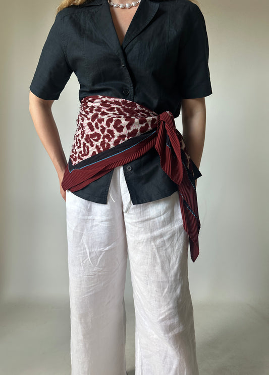 BASILE burgundy maxi scarf