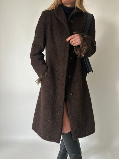 Cappotto Marella petite in lana e mongolia