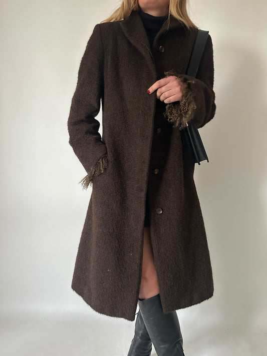 Cappotto Marella petite in lana e mongolia